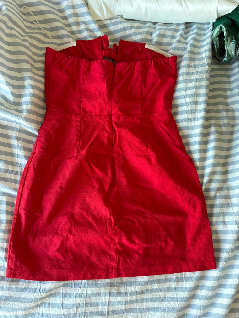 Hello Molly Strapless Red Mini Dress with Front Bow Detail - Picture 2 of 5